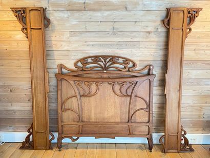 Art Nouveau period bedroom, circa 1900, molded...
