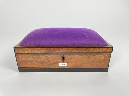 Sewing box, 19th century, wood veneer, l....