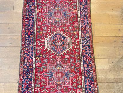 Old Persian gallery carpet with medallions...