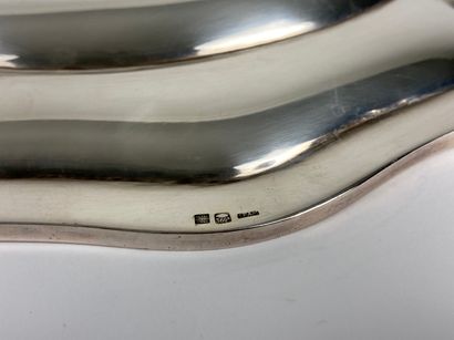Pair of round and oval dishes with leafy...
