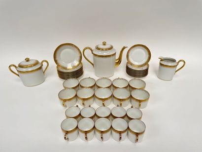 LIMOGES
Part of a white and gold tea set,...