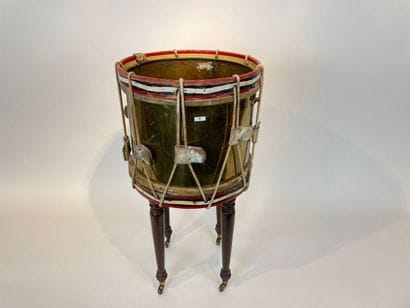 Drum mounted in a planter with wheels, h....