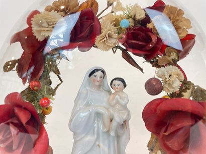 Virgin and Child and fruit basket under globes,...