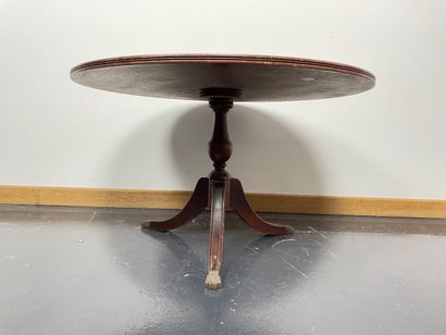 English round coffee table with tripod base,...