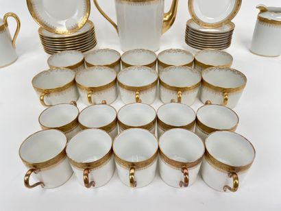 LIMOGES
Part of a white and gold tea set,...