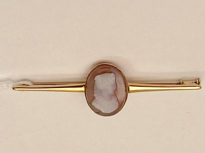 Barrette en or jaune (750 millièmes) sertie...