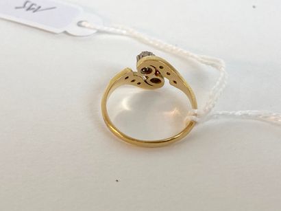 Bague Toi & Moi en or jaune (750 millièmes)...