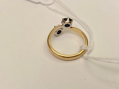 Bague Toi & Moi en or jaune (750 millièmes)...