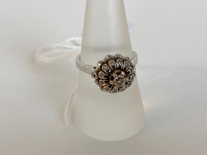 Bague en or blanc (750 millièmes) sertie...