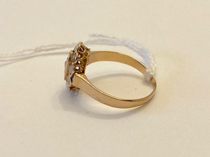 Bague ovale en or jaune (750 millièmes) sertie...