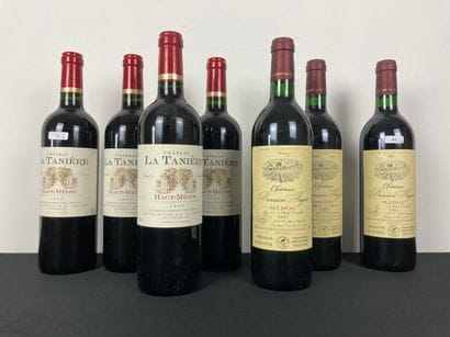 BORDEAUX
Lot de sept bouteilles :
- (MÉDOC),...