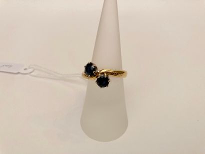 Bague Toi & Moi en or jaune (750 millièmes)...