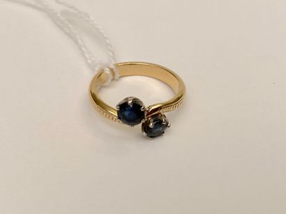 Bague Toi & Moi en or jaune (750 millièmes)...