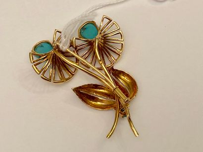 Broche-bouquet en or jaune (750 millièmes)...