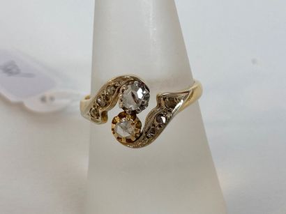 Bague Toi & Moi en or jaune (750 millièmes)...