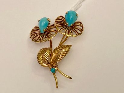 Broche-bouquet en or jaune (750 millièmes)...