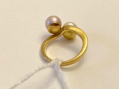 Bague Toi & Moi en or jaune (750 millièmes)...