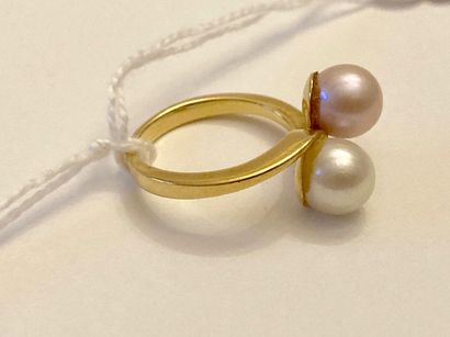 Bague Toi & Moi en or jaune (750 millièmes)...