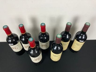 BORDEAUX
Lot de sept bouteilles :
- (MÉDOC),...