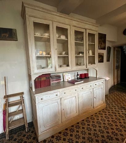 Chest of drawers - double cabinet - in patinated...