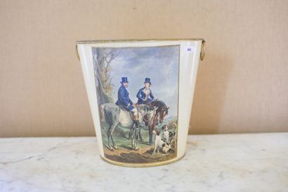 Poubelle en tôle peinte 