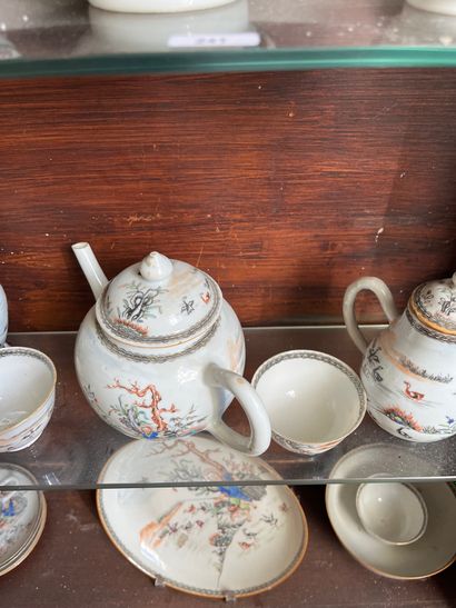 CHINE, XVIIIème, bel ensemble de pièces diverses...