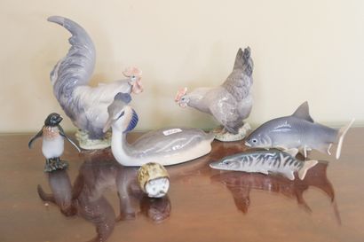 Ensemble de figurines animales en porcelaine...