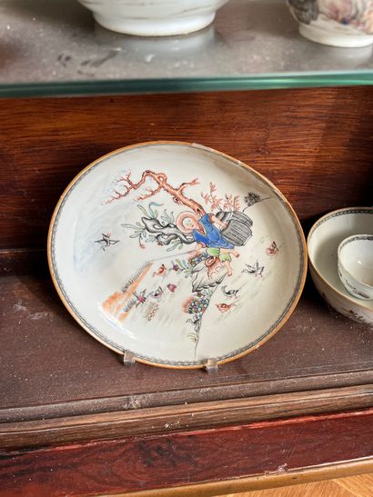 CHINE, XVIIIème, bel ensemble de pièces diverses...