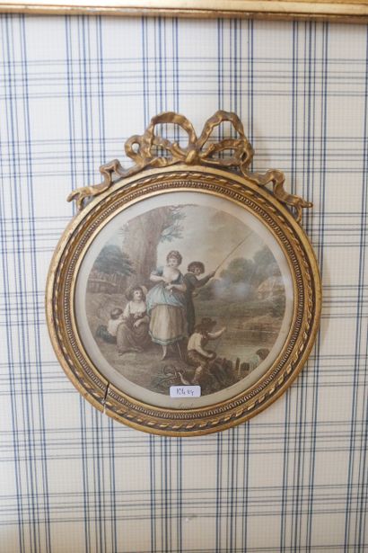 Deux paires de lithographies, XIXème, 