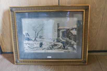 Etampe en grisaille 