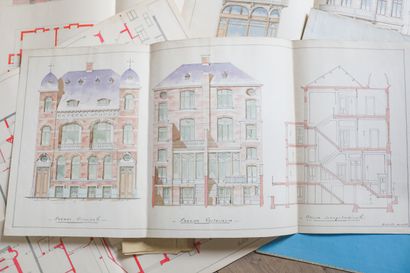 Deux fardes comprenant de nombreux plans...