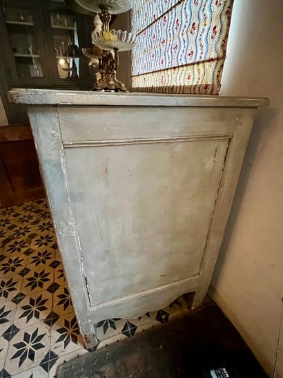 Antique sideboard in patinated wood with...