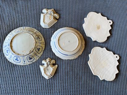 NETHERLANDS, DELFT, set of four antique wall...