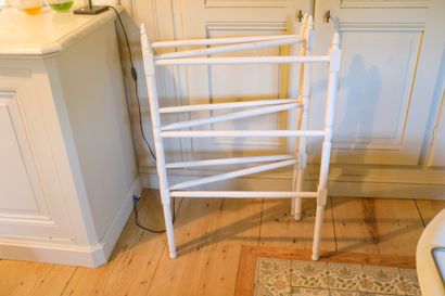 Porte-essuie en bois patiné blanc (petites...