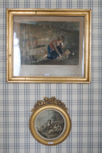 Deux paires de lithographies, XIXème, 