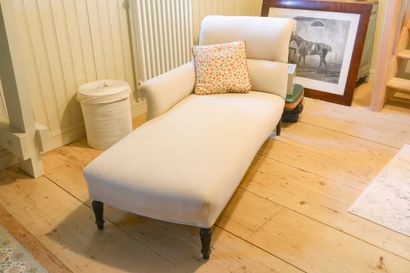 Méridienne beige, 82x148x66 cm.