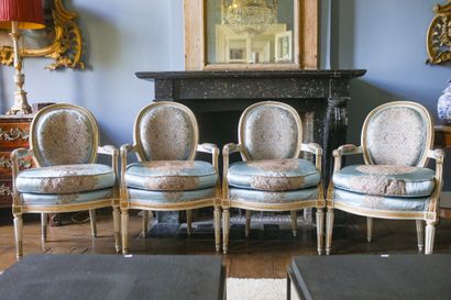 JACOB G. (1739-1765), suite de quatre fauteuils...