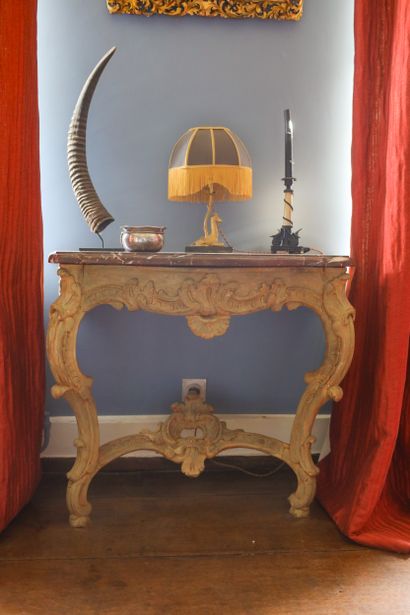 Console en bois patiné, XVIIIème, Louis XV,...