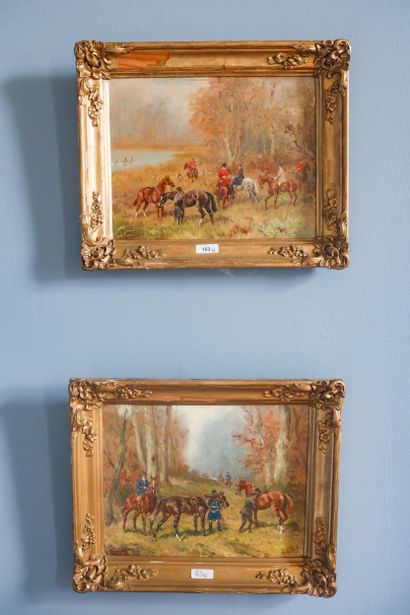KARL REILLE Baron (1886-1974), paire de tableaux...