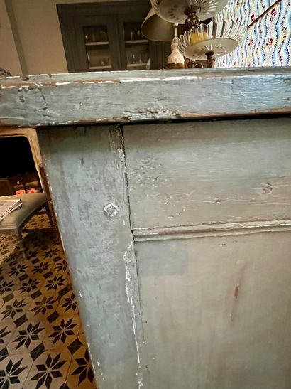 Antique sideboard in patinated wood with...