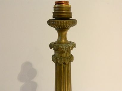 Pied de lampe de style Empire, XIXe, bronze...