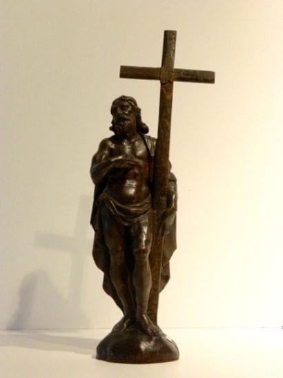 Christ, XIXe, bois sculpté à patine foncée,...