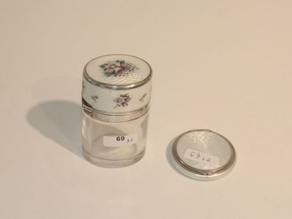 Flacon à parfum à décor floral et boîte à...