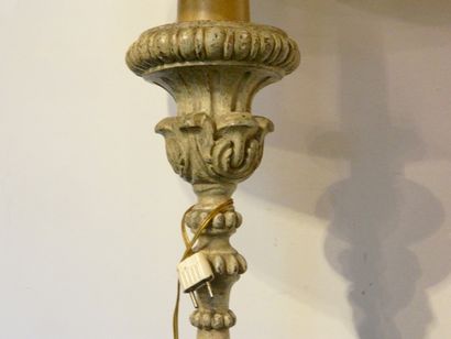 Pique-cierge de style Baroque monté en lampe,...