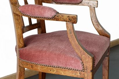 Fauteuil néoclassique à dos ajouré en cabriolet,...