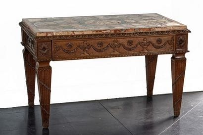 Table-console de style Louis XVI ouvrant...