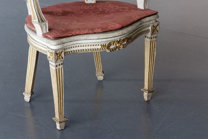 Fauteuil en cabriolet d'époque Louis XVI,...