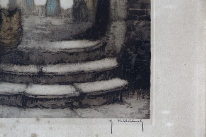 Ecole Belge
Deux huiles sur toile et une...