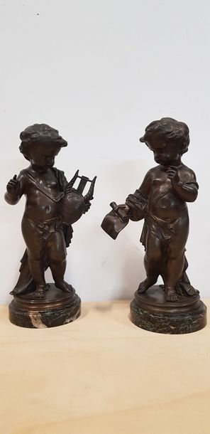 D'après CLODION 

Deux putti formant pendants :...