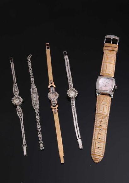 Montre de dame du soir en or blanc 18K (750°/°°),...